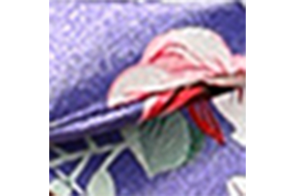 Women's Summer Purple Floral Bow Decoration Pearl Chain Open Toe Round Head Thick Heel Sandals Elegant Style