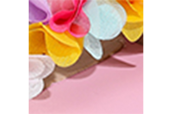 Women's Colorful Flower Decoration Pearl Strap Thick Heel Sandals Romantic Summer Pink High Heel Sandals